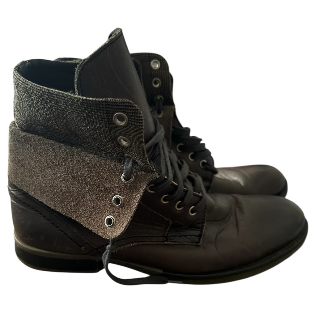 Franco Fortini Mens Sz 10 Ankle Boots Mate 2 Chukka Laces Brown Leather Shoes
